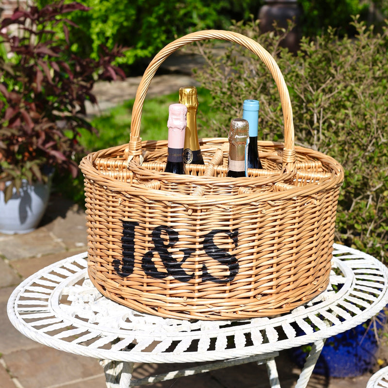 Party Basket with 12 Champagne Flutes