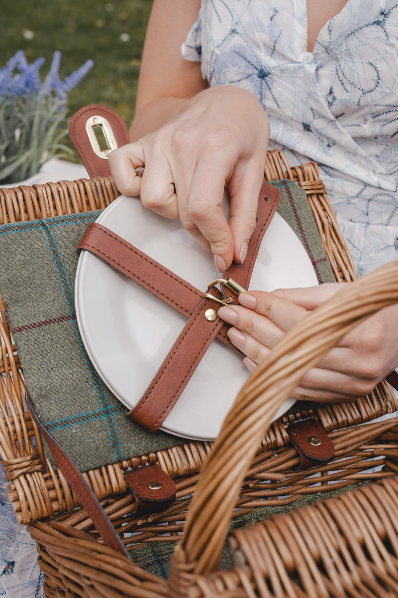 Double Lidded Two Person Picnic Basket